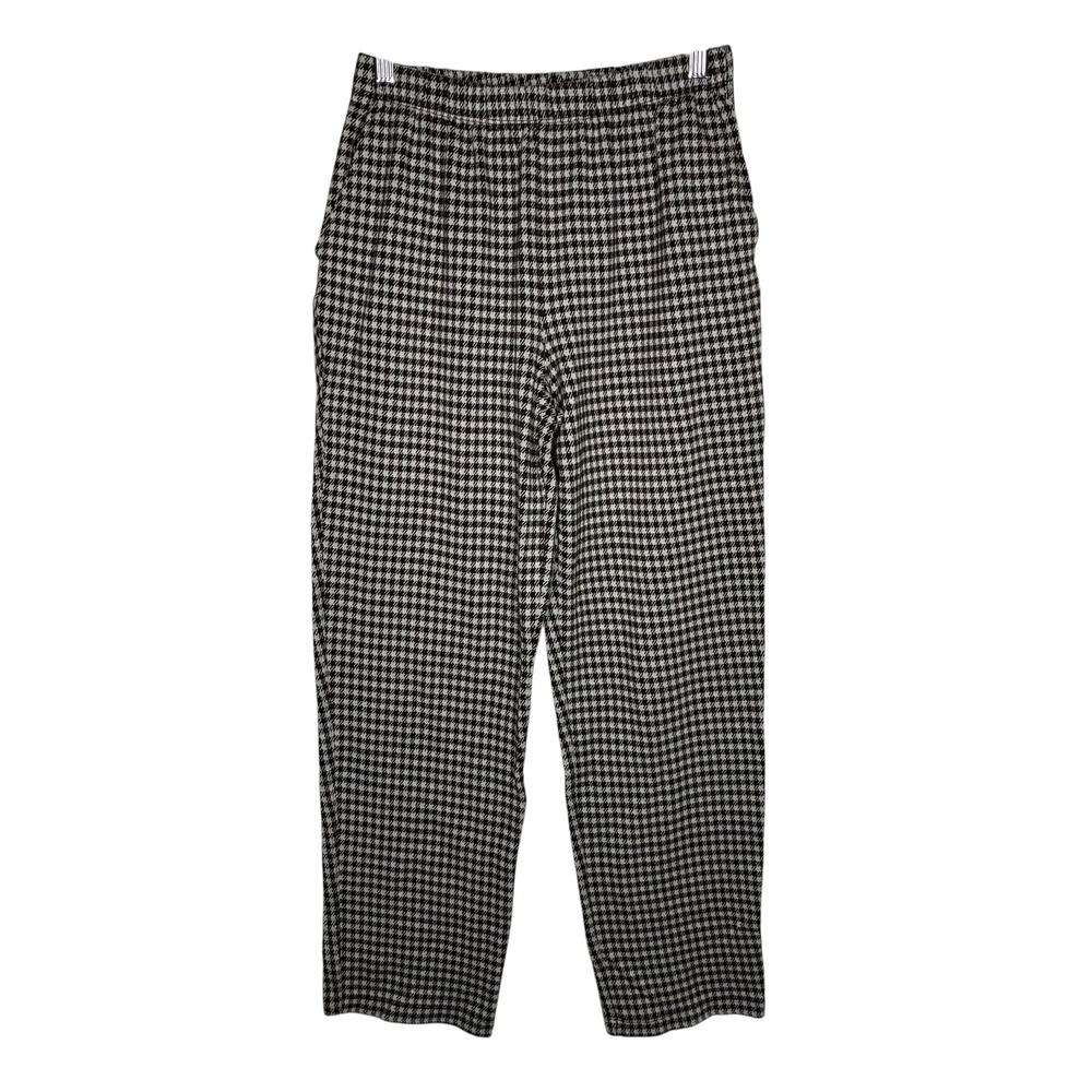 Lands End Womens Small Brown Houndstooth Pants Preppy Workwear‎ Casual Office